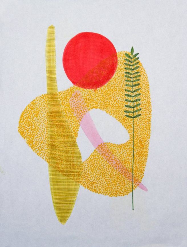 Amoeba painting by artist Eva Beckemyer