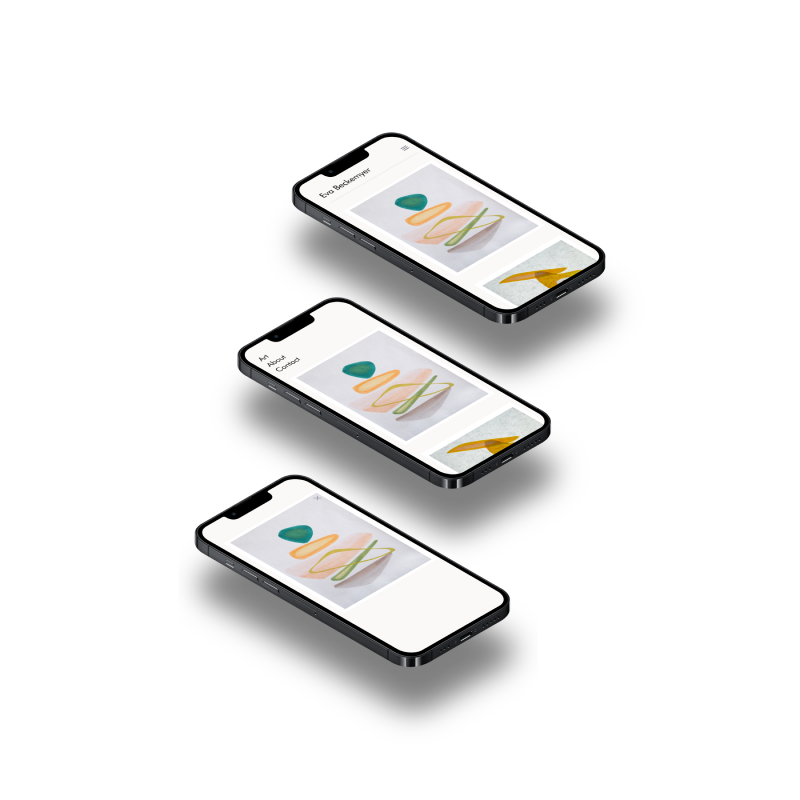 Mobile mockup of Eva Beckemyer portfolio site
