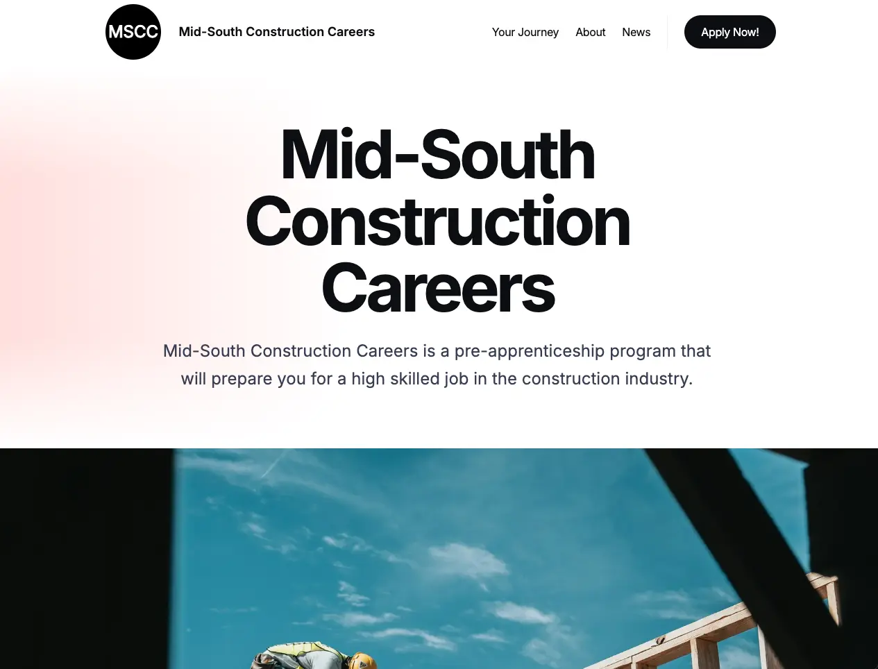 Mid-South Construction Careers website homepage