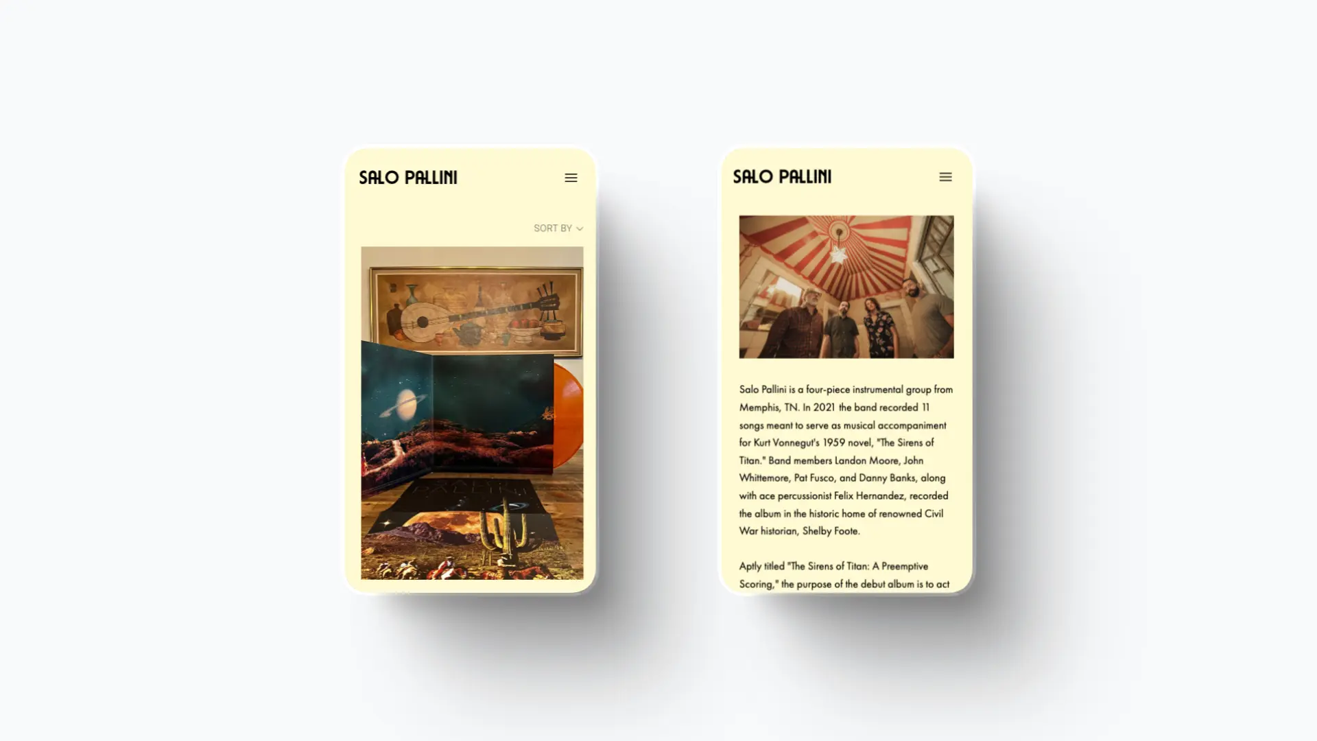 Salo Pallini musician website detail view